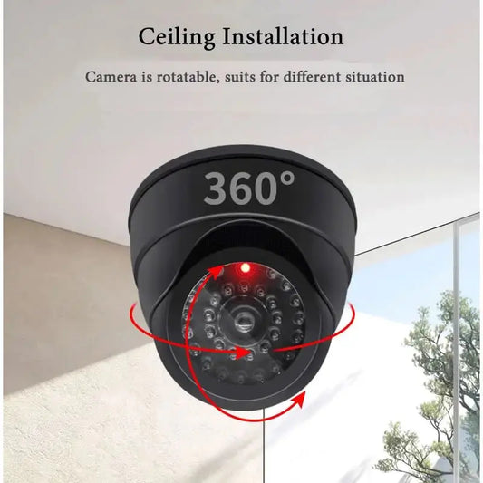 New Black/White Dummy Conch Camera Red Flashing LED Light For Home Office Surveillance Security System Fake CCTV Security Camera